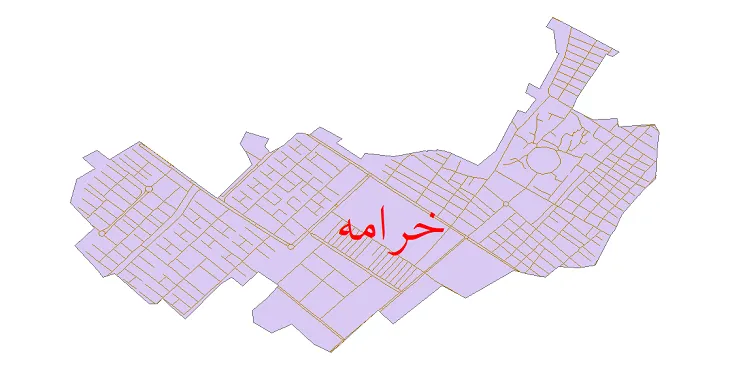دانلود نقشه شیپ فایل شبکه معابر شهر خرامه