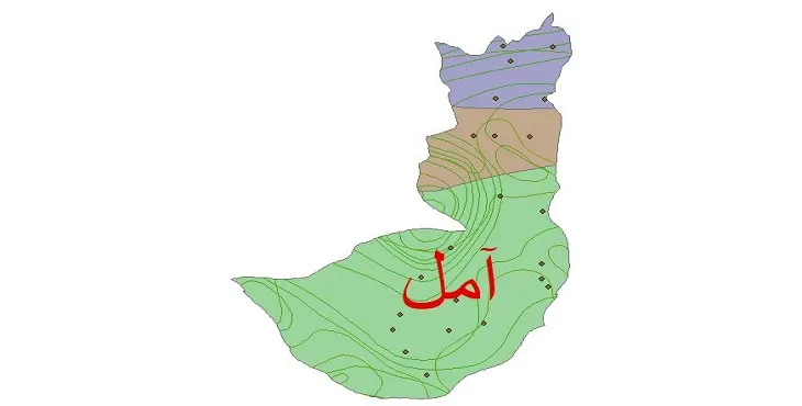 نقشه شیپ‌ فایل اقلیم‌شناسی شهرستان آمل + 7 لایه اقلیمی