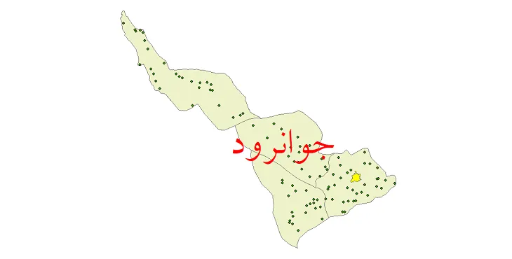 دانلود نقشه شیپ فایل (GIS) تقسیمات سیاسی شهرستان جوانرود سال 1400