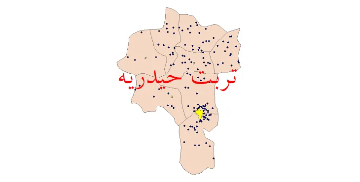 دانلود نقشه شیپ فایل (GIS) تقسیمات سیاسی شهرستان تربت حیدریه سال 1400