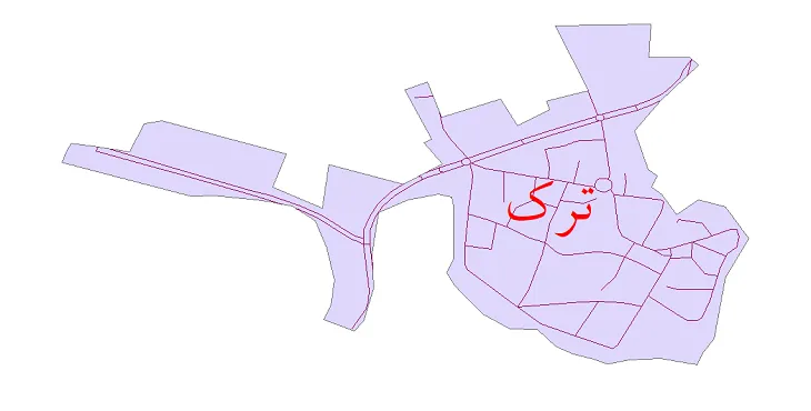 دانلود نقشه شیپ فایل شبکه معابر شهر ترک
