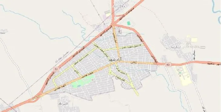 دانلود نقشه شهر آزادشهر + pdf با کیفیت بالا
