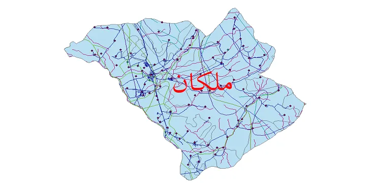 دانلود نقشه های شیپ فایل شهرستان ملکان + کاملترین لایه GIS