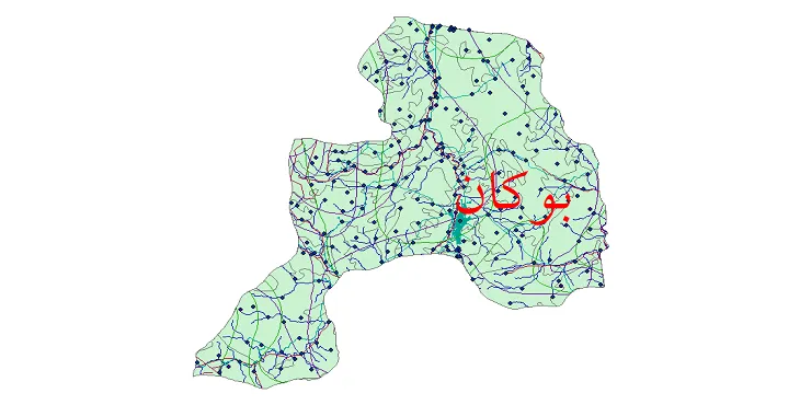 دانلود نقشه های شیپ فایل شهرستان بوکان + کاملترین لایه GIS