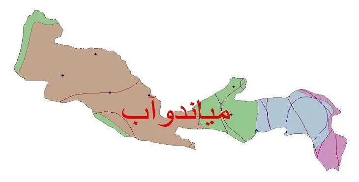 نقشه شیپ‌ فایل اقلیم‌شناسی شهرستان میاندوآب + 7 لایه اقلیمی