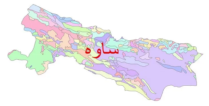 نقشه شیپ فایل (GIS) زمین‌ شناسی شهرستان ساوه