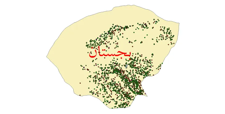 دانلود نقشه جمعیت نقاط شهری و روستایی شهرستان بجستان از سال 1335 تا 1395