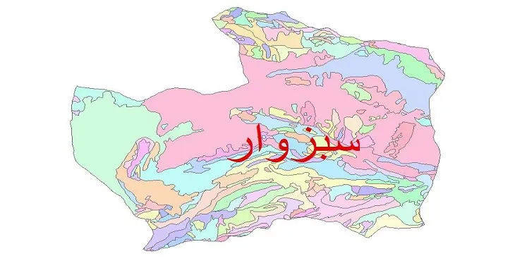 نقشه شیپ فایل (GIS) زمین‌ شناسی شهرستان سبزوار