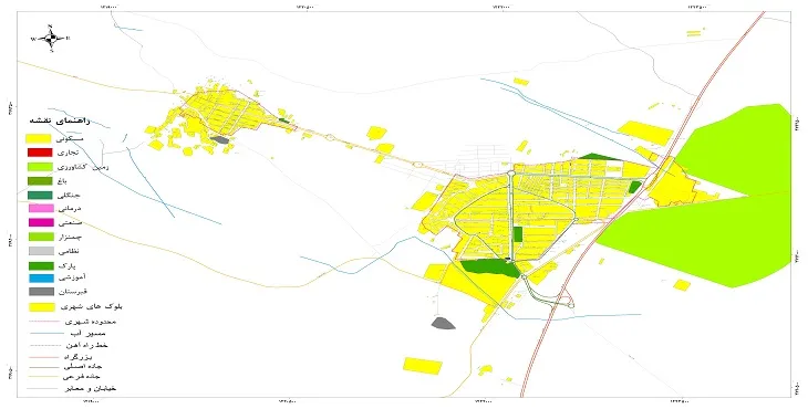 نقشه شیپ فایل (GIS) شهر خضری دشت بیاض 1404 + عکس با کیفیت