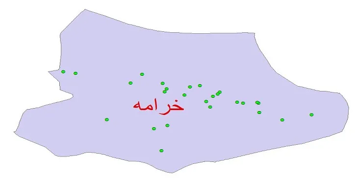 دانلود نقشه شیپ فایل کیفیت آب چاه های شهرستان خرامه