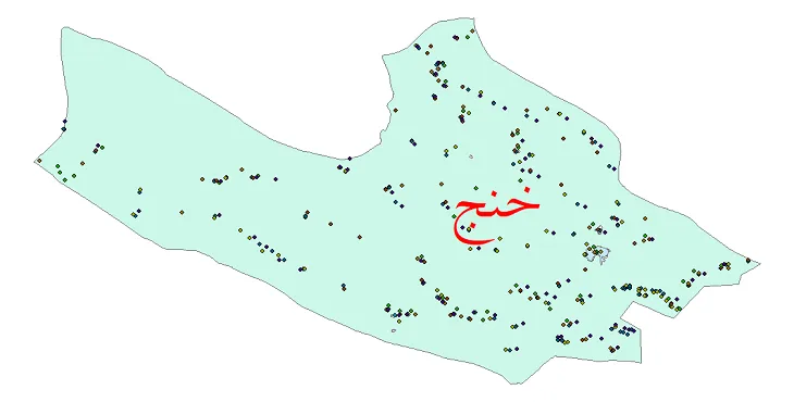 دانلود نقشه شیپ فایل جمعیت نقاط شهری و روستایی شهرستان خنج از سال 1335 تا 1395