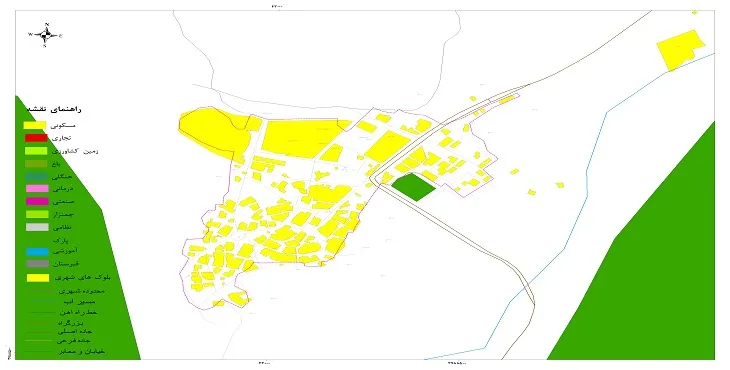 نقشه شیپ فایل (GIS) شهر بوئین سفلی 1404 + عکس با کیفیت
