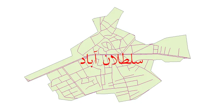 دانلود نقشه شیپ فایل شبکه معابر شهر سلطان آباد خوشاب