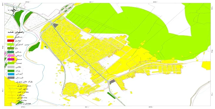 نقشه شیپ فایل (GIS) شهر کمشچه 1404 + عکس با کیفیت
