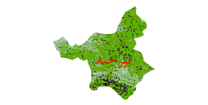 دانلود نقشه های شیپ فایل شهرستان بیرجند + کاملترین لایه GIS