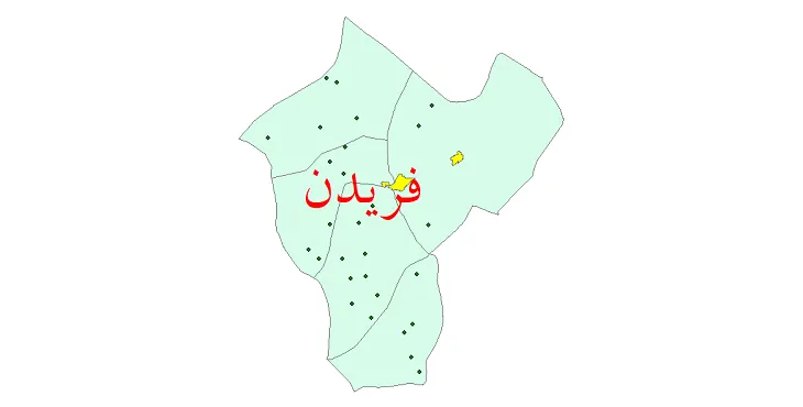دانلود نقشه شیپ فایل (GIS) تقسیمات سیاسی شهرستان فریدن سال 1400