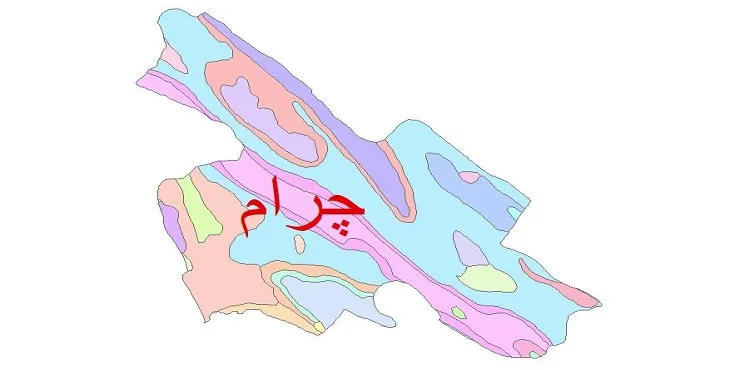نقشه شیپ فایل (GIS) زمین‌ شناسی شهرستان چرام