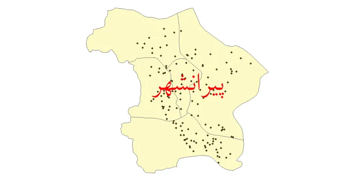 دانلود نقشه شیپ فایل (GIS) تقسیمات سیاسی شهرستان پیرانشهر سال 1400