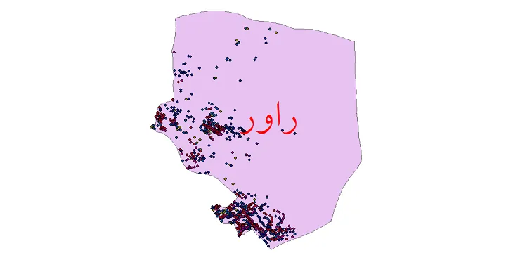دانلود نقشه شیپ فایل جمعیت نقاط شهری و روستایی شهرستان راور از سال 1335 تا 1395