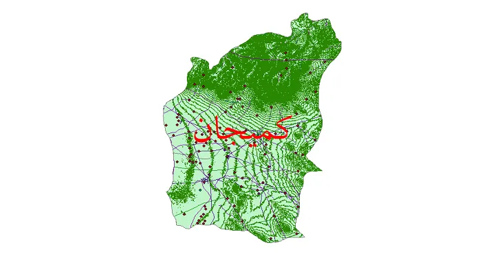 دانلود نقشه های شیپ فایل شهرستان کمیجان + کاملترین لایه GIS